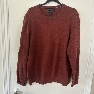 Jos A. Bank Reserve Cotton Cashmere Crewneck Knit Sweater Burnt Orange Large